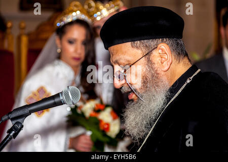 Koptische Christen Hochzeitszeremonie, Hove, Sussex, UK Stockfoto