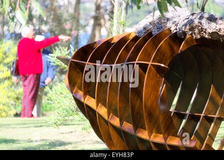 Sydney, Australien. 30. Juli 2015. Besucher sehen die Hafen-Skulpturen-Ausstellung am Clarkes Point Reserve und Deckshaus in Woolwich in Sydney eröffnet. Bildnachweis: MediaServicesAP/Alamy Live-Nachrichten Stockfoto