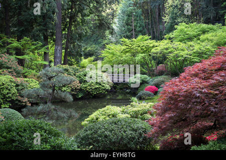 Japanischer Garten in Portland, Oregon Stockfoto