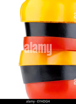 Mischen Sie Gemüse Scheiben auf weißem Hintergrund Stockfoto