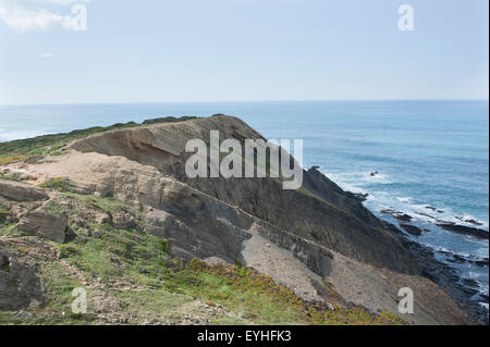 Blick auf Klippen am Parque Natural Sudoeste Alentejano e Costa Vicentina, westlichen Portugal. Stockfoto