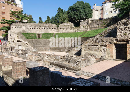 Triest, Italien. Die Reste des römischen Theaters, gebaut um 75 n. Chr. Stockfoto