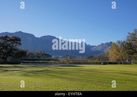 Der Garten auf Blaauwklippen Wine Estate, Stellenbosch, Kaps, Südafrika. Stockfoto