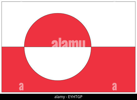 Fahne: Groenland / Flagge: Grönland. Stockfoto