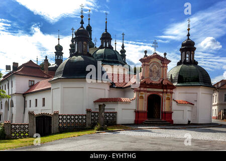 Barocke Wallfahrtskirche Mariä Himmelfahrt, Klokoty Tabor, Südböhmen, Tschechische Republik Stockfoto