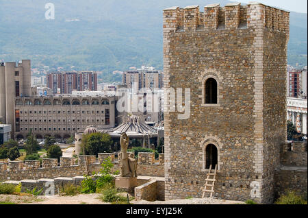 Turm von Kale Festung - Skopje - Mazedonien Stockfoto