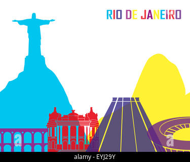 Rio De Janeiro Skyline pop in bearbeitbare Vektordatei Stockfoto