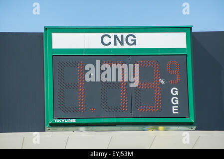 Komprimiertes Erdgas Tankstelle Preis Zeichen - Salt Lake City - utah Stockfoto