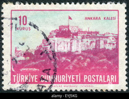 Türkei - ca. 1963: Briefmarke gedruckt in der Türkei, Ankara Zitadelle, ca. 1963 zeigt Stockfoto