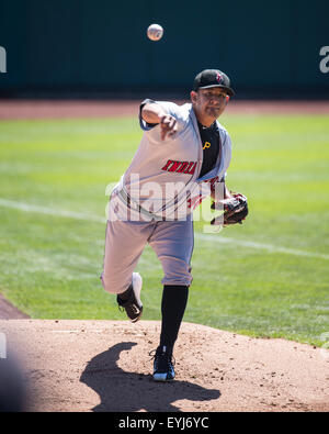 Columbus Ohio, USA. 30. Juli 2015. bei einem Spiel der regulären Saison zwischen Columbus Clippers und Indianapolis Indians in Huntington Park, in Columbus OH. Brent-Clark/Cal-Sport-Medien © Csm/Alamy Live-Nachrichten Stockfoto