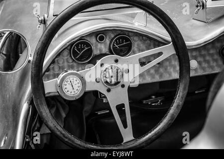 Cockpit eines benutzerdefinierten Rennwagen basierten Alfa Romeo und Motor des BMW 328, 1951. Designer Karl Baum, pilot Willibald Heller. Stockfoto