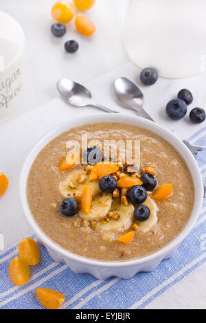 Teil des Amaranth Brei erschossen von oben Stockfoto