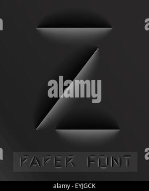 Scherenschnitt Brief. Typografische Stock Vektor