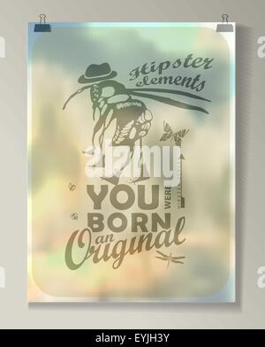 Hipster Anführungsstrich Infographic Hintergrund Stock Vektor