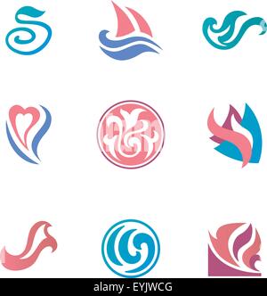 Logo-Vorlagen für Geschäft in Pastell-Farben Stock Vektor