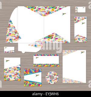 corporate Identity Vorlagen - leere Karte cd Hinweis Papierumschlag Ordner Stock Vektor