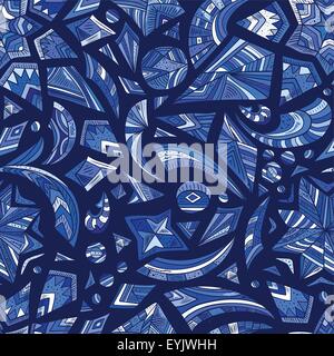 Nahtloses abstrakte geometrische Muster mit aztekischen Elementen bemalt Stock Vektor