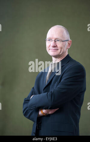 Schottischer Schriftsteller, James Robertson, erscheinen auf dem Edinburgh International Book Festival. Stockfoto