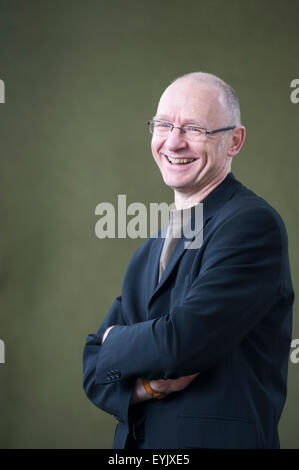 Schottischer Schriftsteller, James Robertson, erscheinen auf dem Edinburgh International Book Festival. Stockfoto