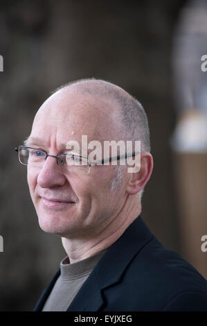 Schottischer Schriftsteller, James Robertson, erscheinen auf dem Edinburgh International Book Festival. Stockfoto