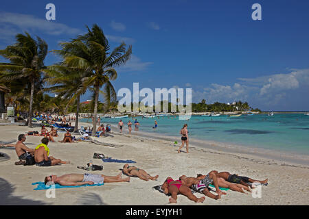 Amerika, Mexiko, Quintana Roo Zustand, Riviera Maya, Akumal beach Stockfoto