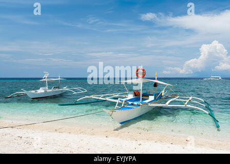 Banca Boote in Bohol - Philippinen. Stockfoto