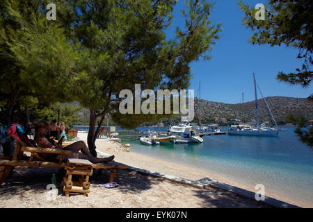 Europa, Kroatien, Dalmacia Provinz, Insel Lastovo, Adria, Skrivena Luka, Porto Rosso, Nautic center Stockfoto