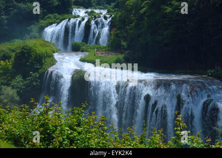 Marmore Wasserfälle, Cascata Delle Marmore, Marmore Wasserfälle Valnerina, Terni, Umbrien, Italien, Europa Stockfoto