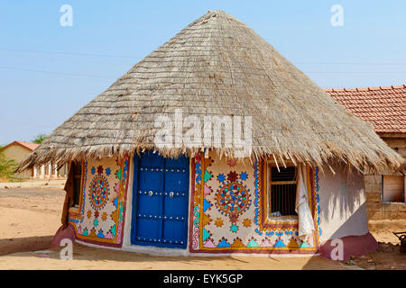 Indien, Gujarat, Kutch, Hodka Dorf, Harijan ethnische Gruppe Stockfoto