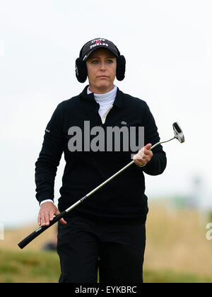 Turnberry, Schottland. 31. Juli 2015. Ricoh Womens British Open Golf Runde 2. Christie Kerr am 18., an einem kühlen Tag auf dem Golfplatz. © Aktion Plus Sport/Alamy Live-Nachrichten Stockfoto