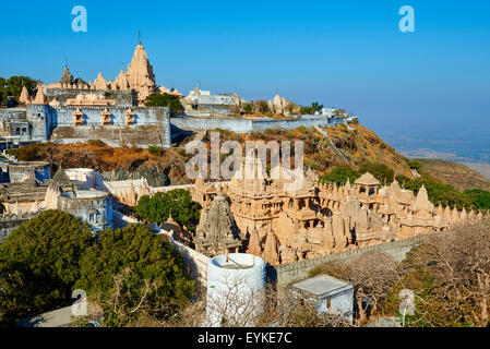 Indien, Gujarat, Palitana, Shatrunjaya Tempel Stockfoto