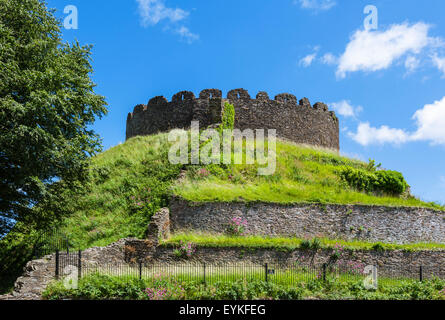 Die mittelalterlichen halten von Totnes Castle, ein Beispiel für eine Norman Motte und Bailey Schloß, Totnes, Devon, England, UK Stockfoto