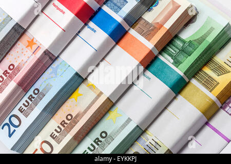 Bündeln Sie, Banknoten, verschiedenen Euro-Banknoten, Detail, Stockfoto