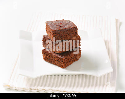 Haufen von Fudgy Chocolate Chip Brownies Stockfoto