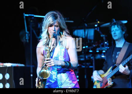 Gdynia, Polen am 31. Juli 2015 niederländischen glatten Jazz und Funk Altsaxophonist Candy Dulfer live auf der Bühne in Gdynia, während der 10. Auflage des Ladies' Jazz Festival Credit führt: Michal Fludra/Alamy Live News Stockfoto