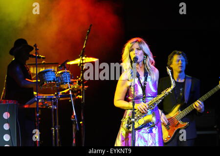 Gdynia, Polen am 31. Juli 2015 niederländischen glatten Jazz und Funk Altsaxophonist Candy Dulfer live auf der Bühne in Gdynia, während der 10. Auflage des Ladies' Jazz Festival Credit führt: Michal Fludra/Alamy Live News Stockfoto