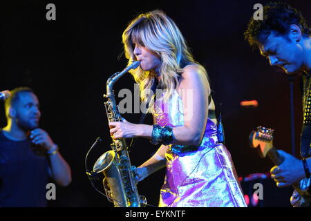 Gdynia, Polen am 31. Juli 2015 niederländischen glatten Jazz und Funk Altsaxophonist Candy Dulfer live auf der Bühne in Gdynia, während der 10. Auflage des Ladies' Jazz Festival Credit führt: Michal Fludra/Alamy Live News Stockfoto