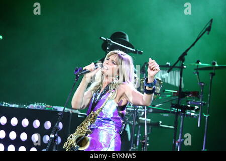 Gdynia, Polen am 31. Juli 2015 niederländischen glatten Jazz und Funk Altsaxophonist Candy Dulfer live auf der Bühne in Gdynia, während der 10. Auflage des Ladies' Jazz Festival Credit führt: Michal Fludra/Alamy Live News Stockfoto