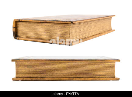 Alte braune Buch isoliert Stockfoto