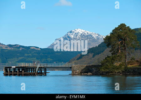 Ben Vorlich vom östlichen Ufer von Loch Lomond bei Rowardennan Pier, Stirlingshire, Schottland, UK Stockfoto