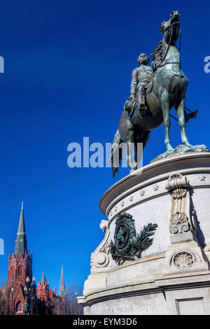 Major General George Henry Thomas Memorial bürgerlichen Krieg Statue Memorial lutherische Kirche Thomas Kreis Washington DC.  Bronze-stat Stockfoto