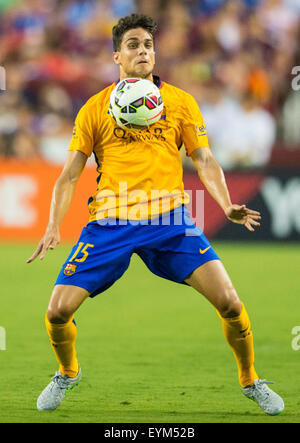 Landover, MD, USA. 28. Juli 2015. #15 Barcelona D Marc Bartra während der internationalen Champions Cup Partie zwischen FC Chelsea und FC Barcelona bei FedEx Field in Landover, Maryland. Jacob Kupferman/CSM/Alamy Live-Nachrichten Stockfoto