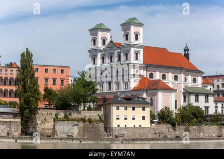 Jesuitenkirche St. Michael, Passau Deutschland Bayern barocke Architektur in der Altstadt Stockfoto