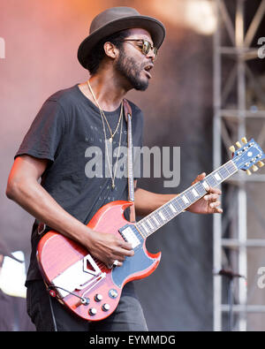 Chicago, Illinois, USA. 31. Juli 2015. Musiker GARY CLARK JR. tritt im Grant Park auf dem Lollapalooza Music Festival in Chicago, Illinois © Daniel DeSlover/ZUMA Draht/Alamy Live News Stockfoto