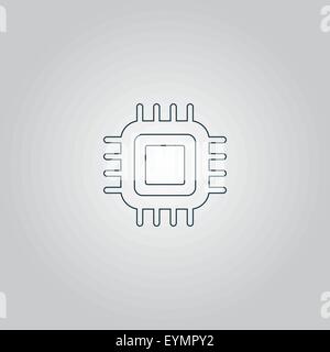 Flache Ikone der cpu Stock Vektor