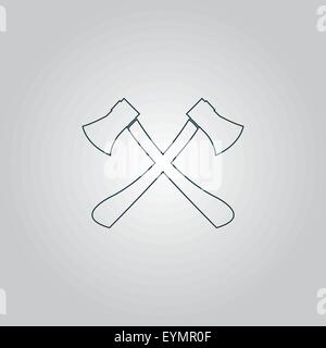 Zwei Achsen mit Holzgriffen-Vektor-illustration Stock Vektor