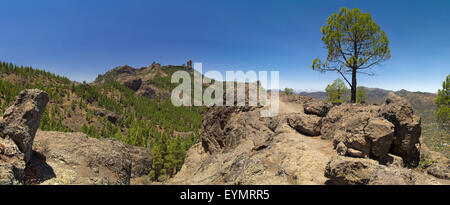 Im Landesinneren zentrale Gran Canaria, Blick in Richtung Roque Nublo von Osten Stockfoto