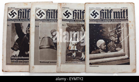 Nazi-deutsche Propaganda für Kinder, Schüler, die Zeitschrift "Hilfe" oder "Hilf Mit", 1934 Stockfoto