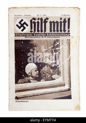 Nazi-deutsche Propaganda für Kinder, Schüler, die Zeitschrift "Hilfe" oder "Hilf Mit", 1934 Stockfoto