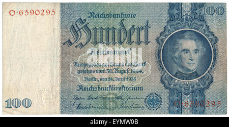 Reichsbank Banknote, Justus von Liebig, 1803-1873, ein deutscher Chemiker und Professor an der Stockfoto